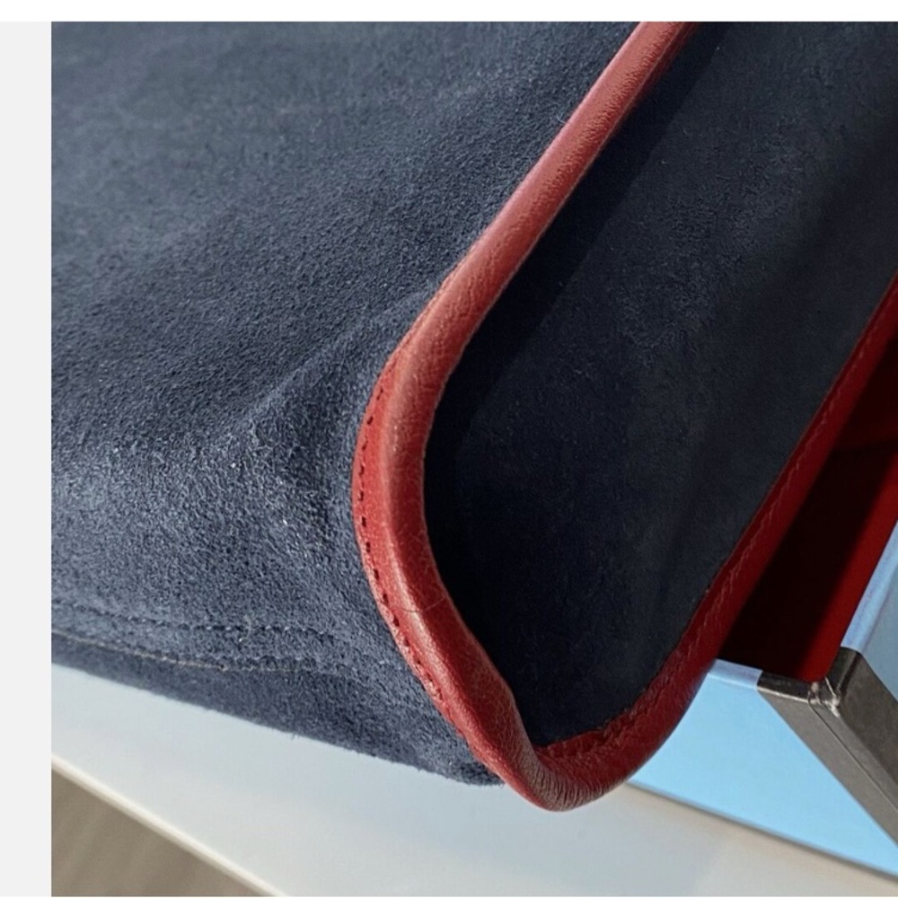 Suede Calfskin Maxi Rajah Chain Tote New Blue Romantic Cherry Chain - Picture 4 of 7